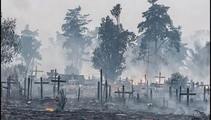 Karhutla Mengganas, Area Pemakaman Kristen Lintang Batang Ikut Dilalap Api